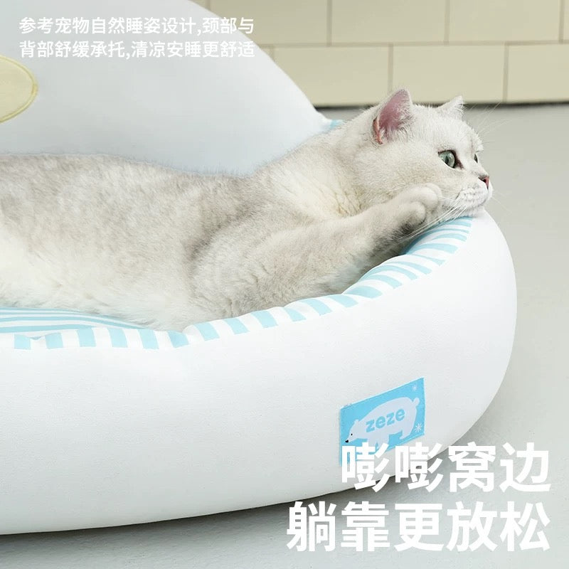Little Bear Cooling Cat Dog Ice Silk Bed - kikiandpuppies