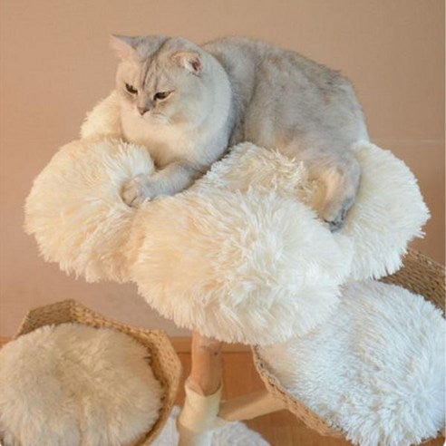 Solid Wood Hemp Rope Rattan Grass Cat Tree