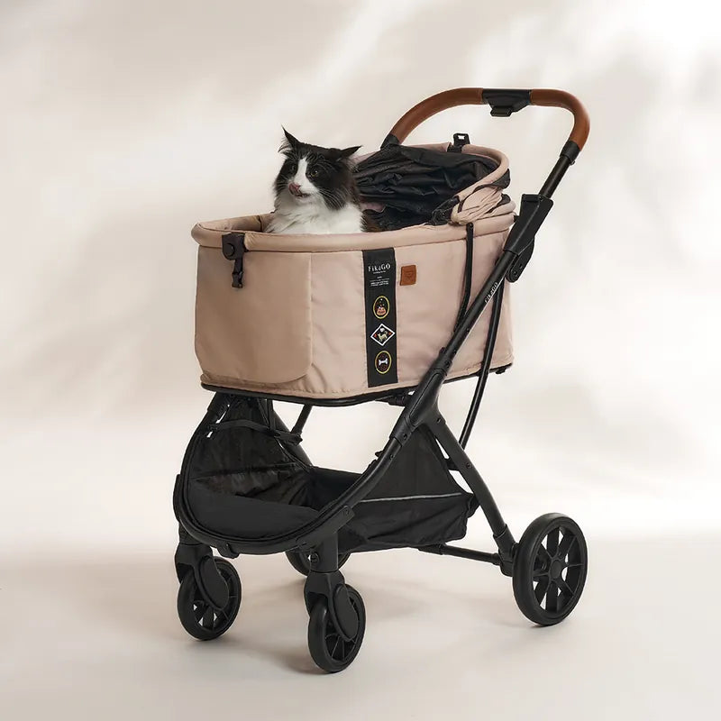 AGILE | Quick Fold Pet Stroller - Hygge Beige - kikiandpuppies