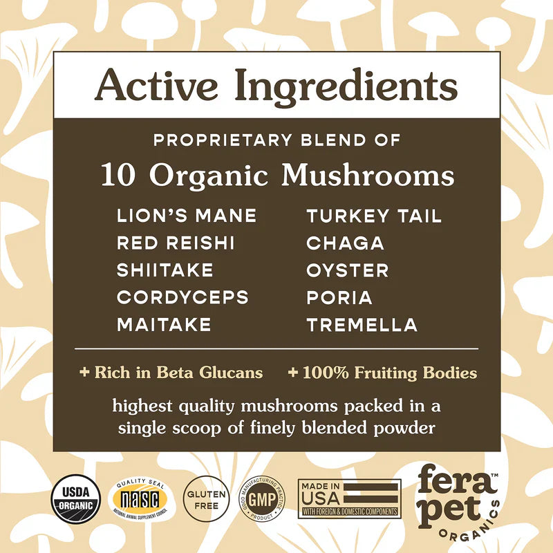 Fera USDA Organic Mushroom Blend for Immune Support 60g