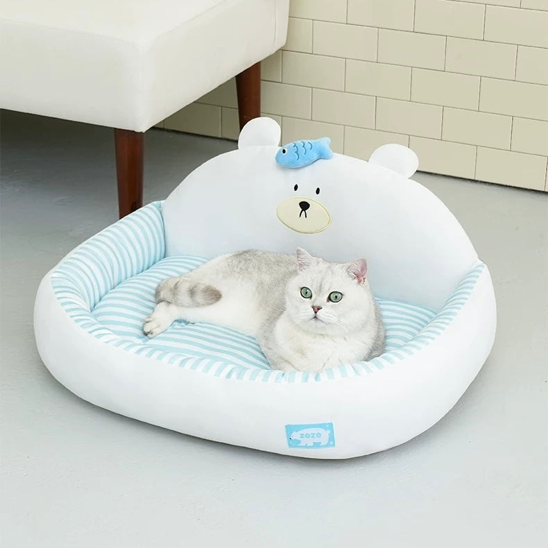 Little Bear Cooling Cat Dog Ice Silk Bed - kikiandpuppies