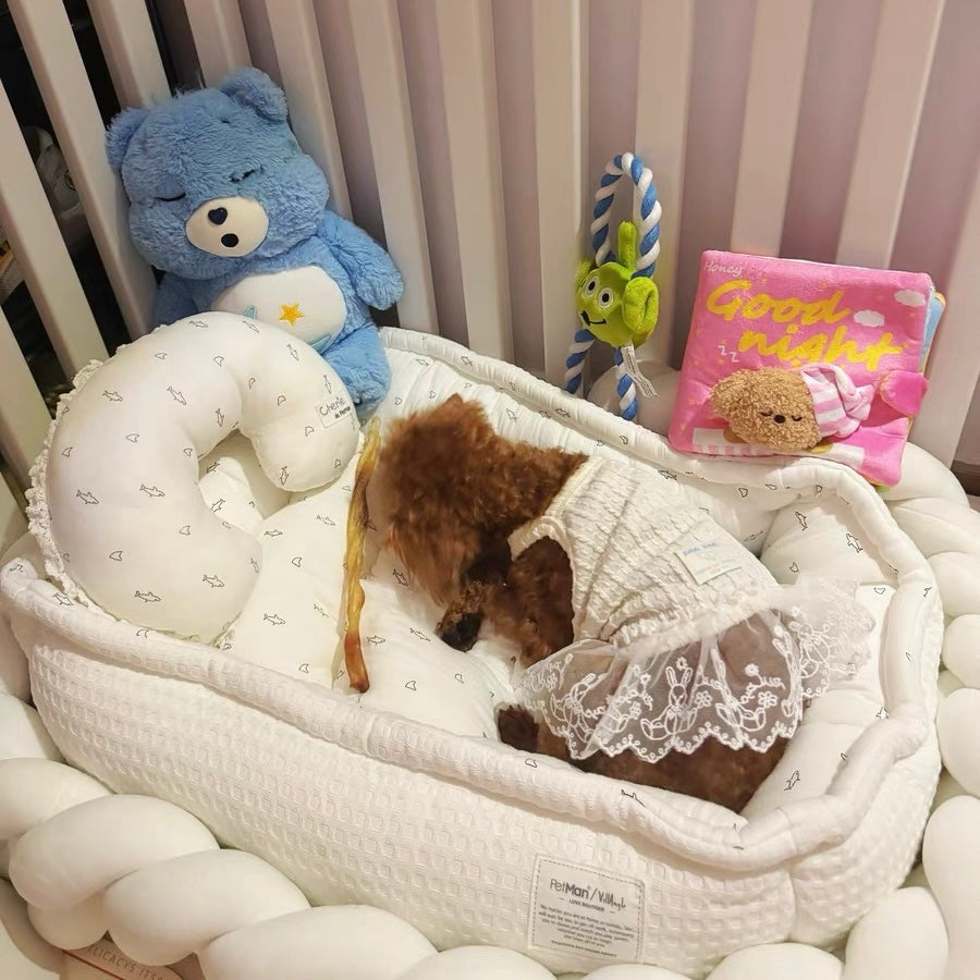 PetMan Baby Shark Plush Pet Bed Ultra Soft Cozy Nap Pad for Cats and Dogs