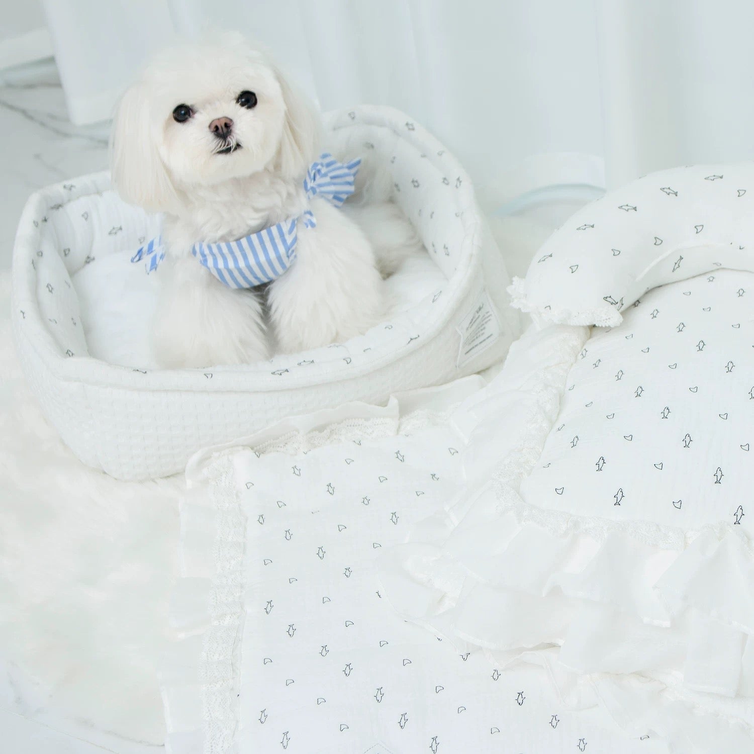 PetMan Baby Shark Plush Pet Bed Ultra Soft Cozy Nap Pad for Cats and Dogs