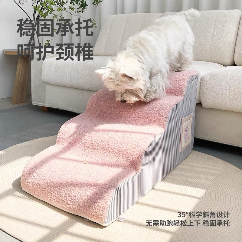 Little Bear Pet Stairs 3-Steps Sofa Bed Dog Ramp Removable Washable Cover - kikiandpuppies