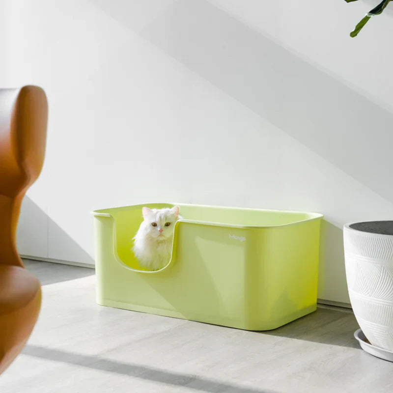 MANGO Open Oversized Splash-Proof Giant Cat Litter Box - kikiandpuppies