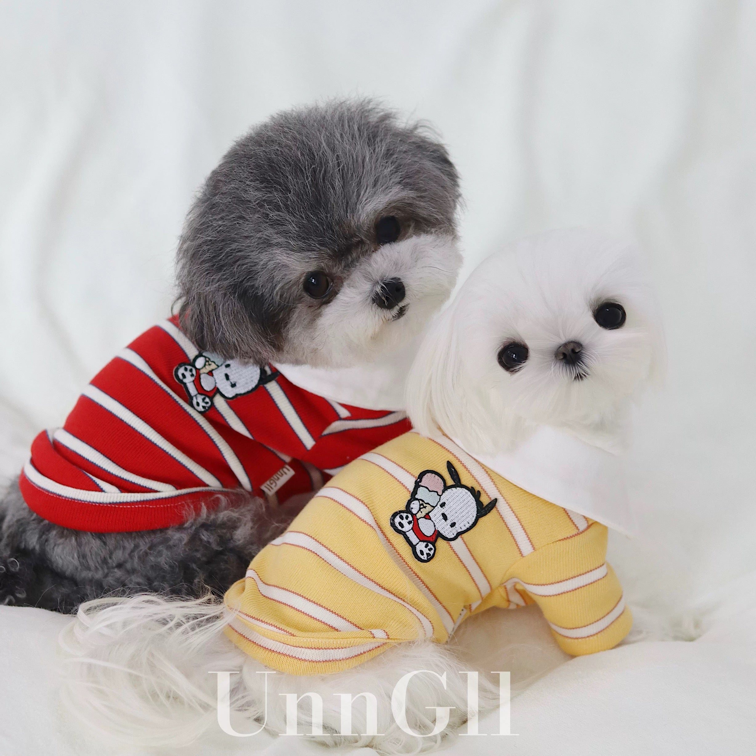 Pochacco Striped Vest Dog Clothing - Yellow