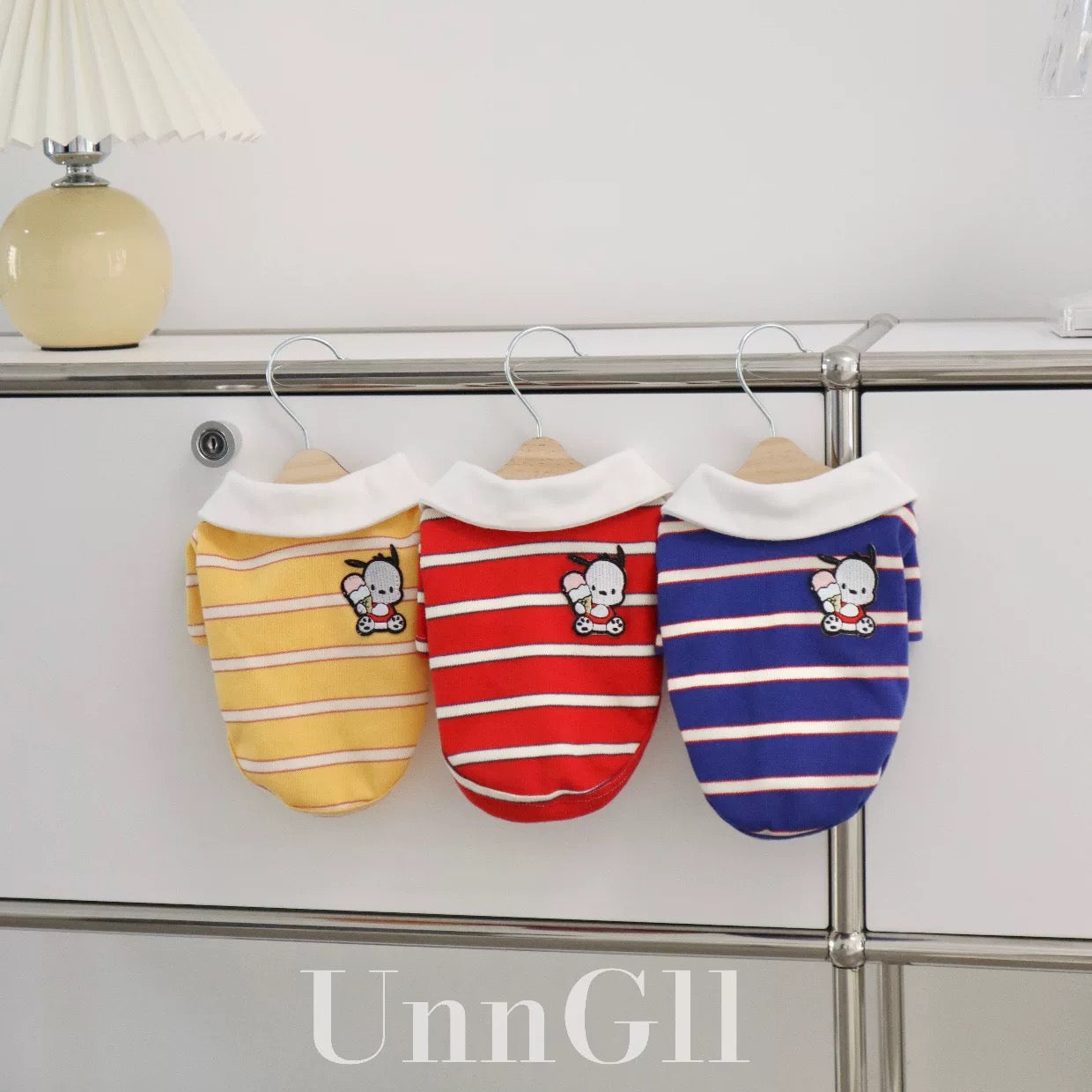 Pochacco Striped Vest Dog Clothing - Yellow
