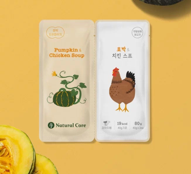 Natural Core Twin Pouch Pumpink & Chicken Soup 80g - kikiandpuppies