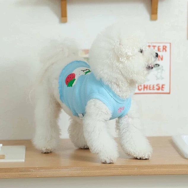 Belele Pet Cute Strawberry Bunny Sleeveless T-Shirt