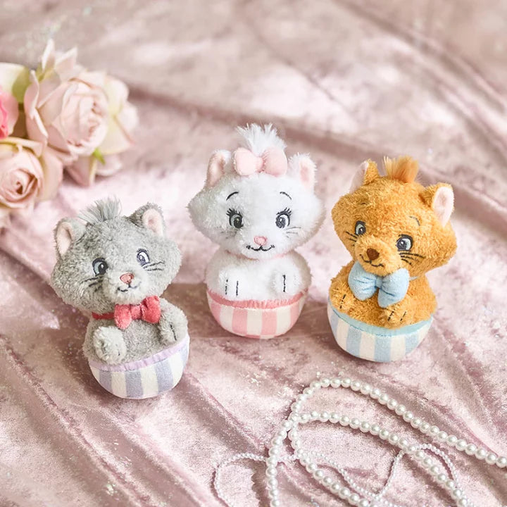 Authentic Disney's Aristocats Cat Toy Marie Hat Box Plush Toy with Bells Makes Sounds