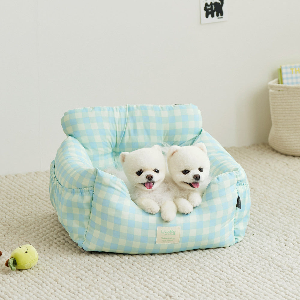 Woolly Creamy Pet Car Seat/ Sofa - kikiandpuppies