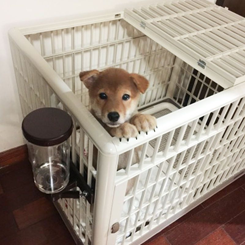 Pet Cage Dog House Folding steel wires, Portable Plastic Hard Sided Pet Travel Crate with Door Urine Separator