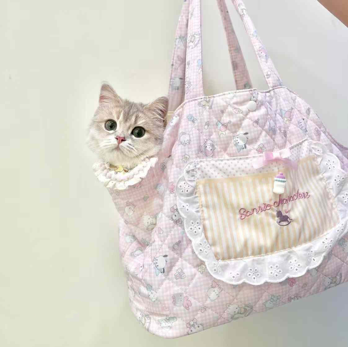 Pet Cat Dog Sling Bag with Inner Cushion - kikiandpuppies