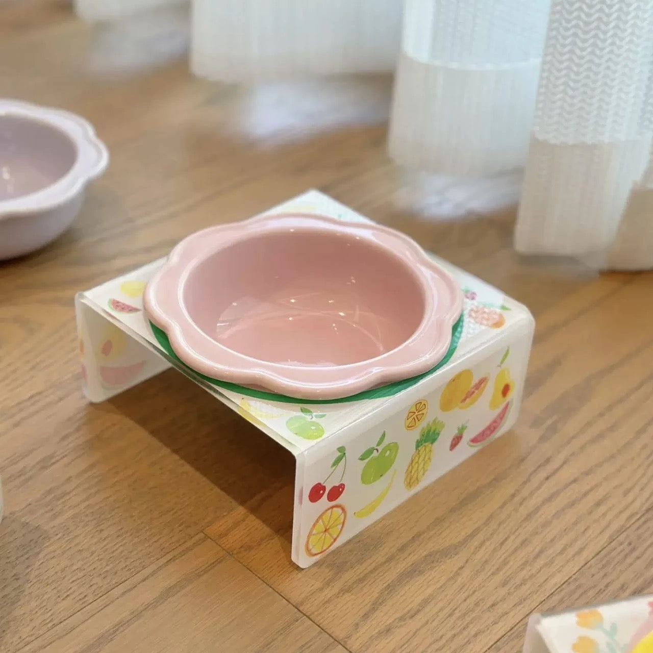 Pet Ceramic Cat Dog Bowls Set With Tray