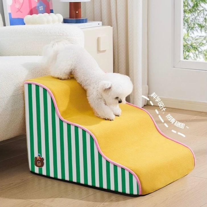 Pet Stairs 3-Steps Sofa Bed Dog Ramp - Blue - kikiandpuppies