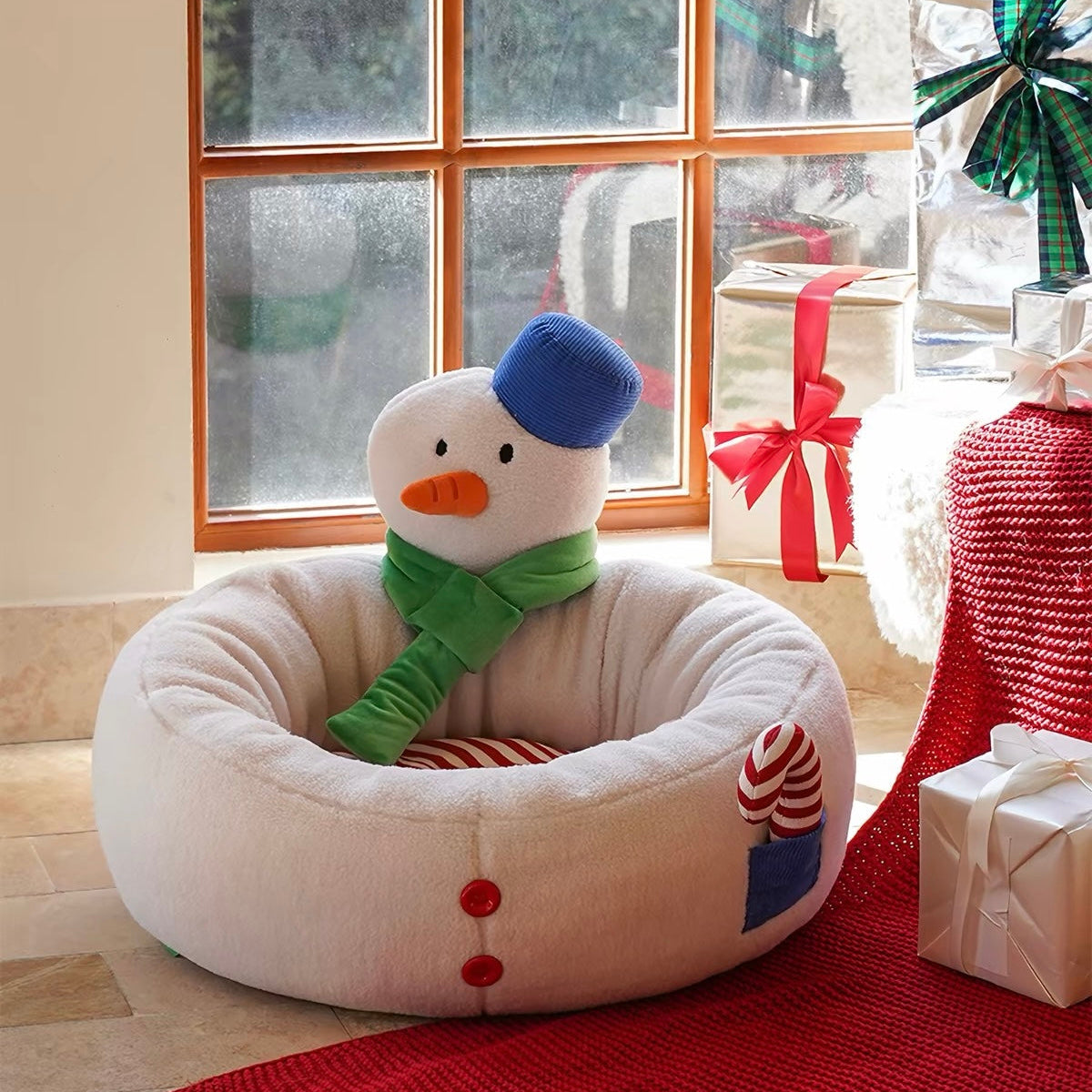 Hug Snowman Cat Dog Bed