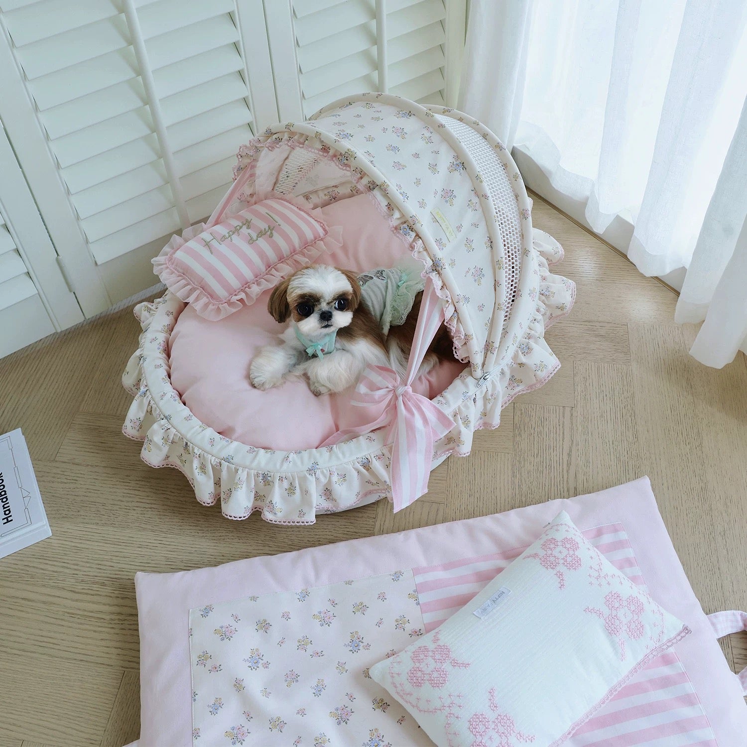 Nifty Fairy Floral Princess Pet Bed Cot - kikiandpuppies