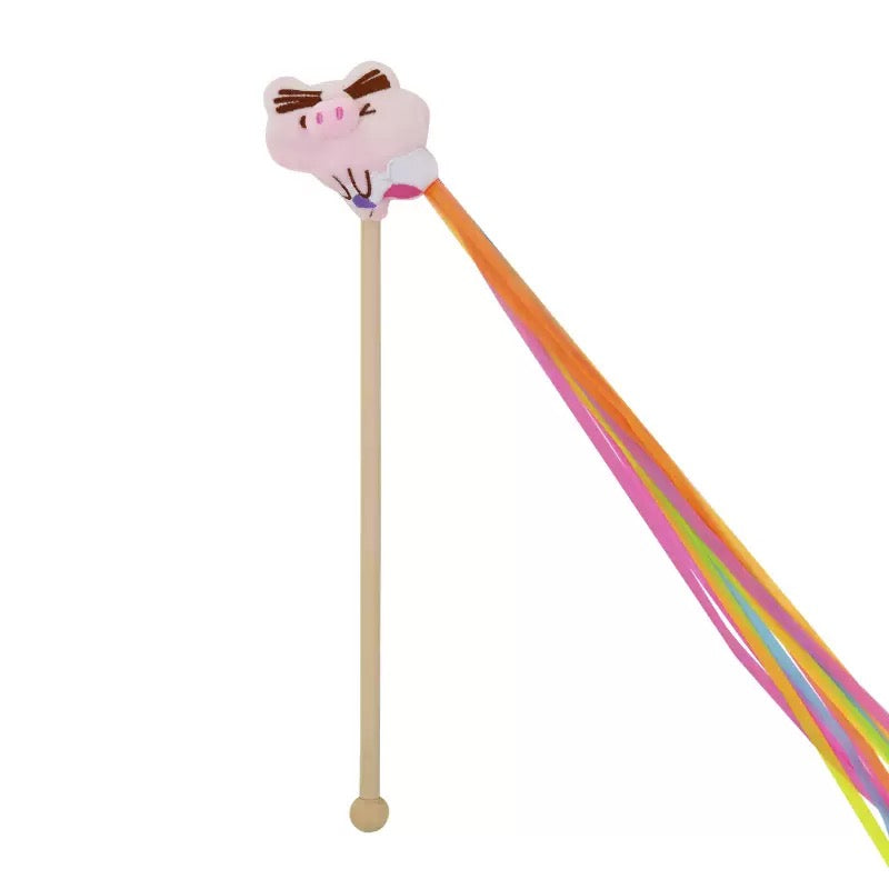 Purlab Rainbow Catnip Teaser Wand Self-Play Entertainment Toy