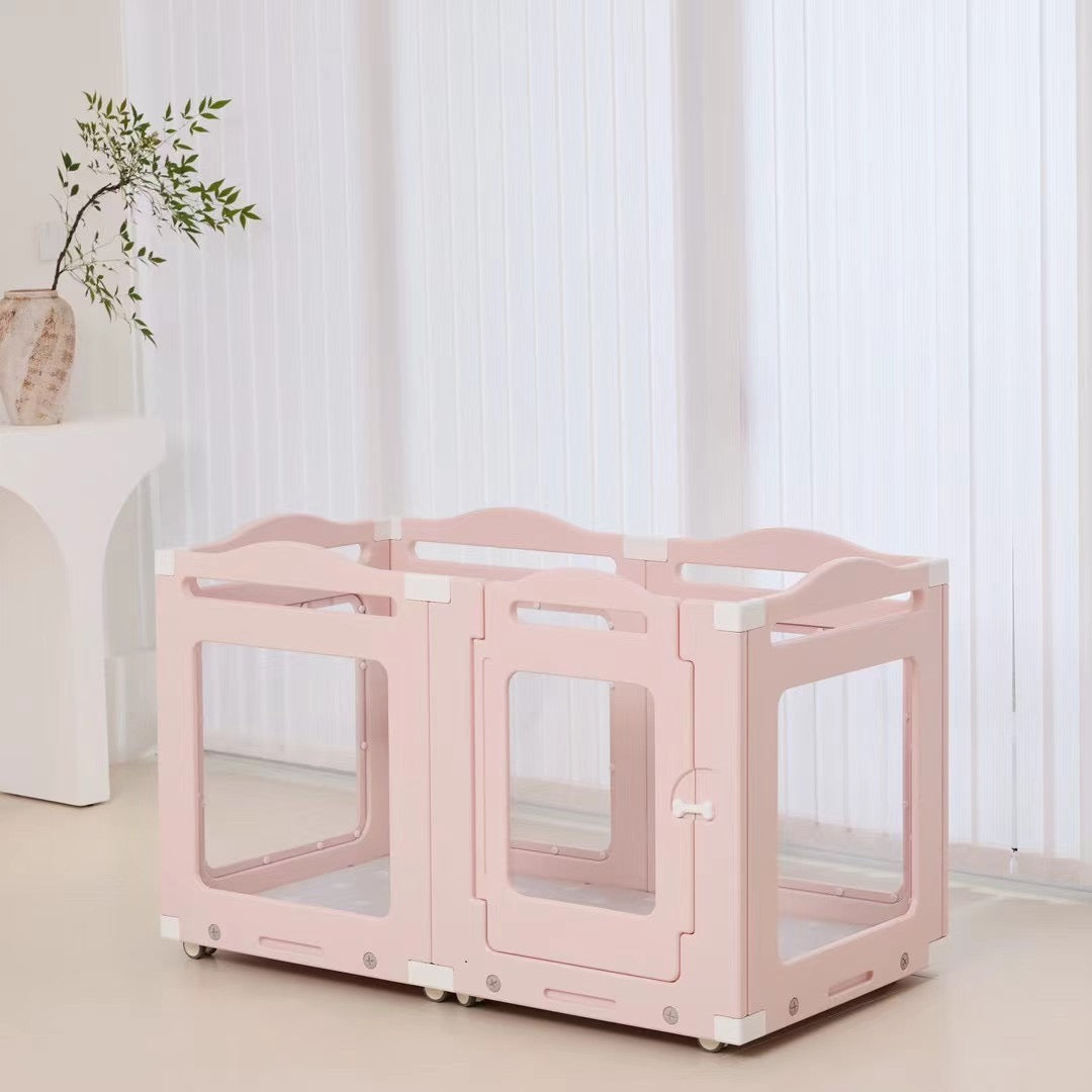 Pet Fence Scene Indoor Outdoor Furniture Dog Playpen Pink - 60cm