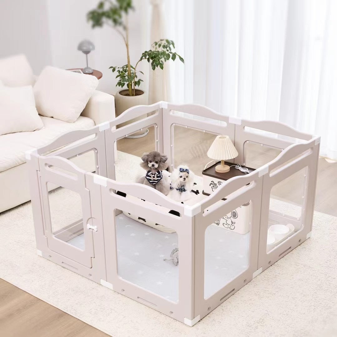 Pet Fence Scene Indoor Outdoor Furniture Dog Playpen Pink - 60cm