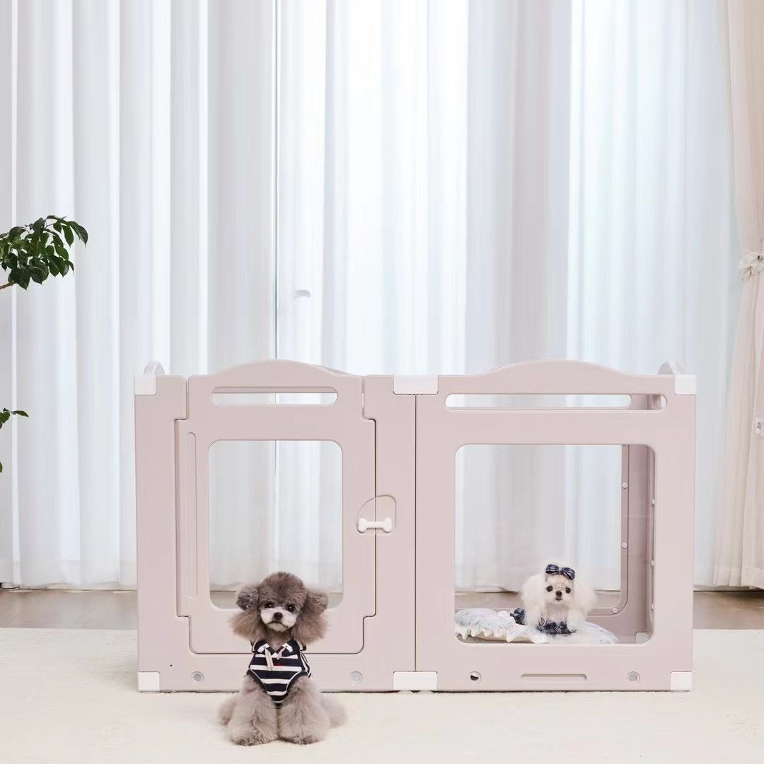 Pet Fence Scene Indoor Outdoor Furniture Dog Playpen Pink - 60cm