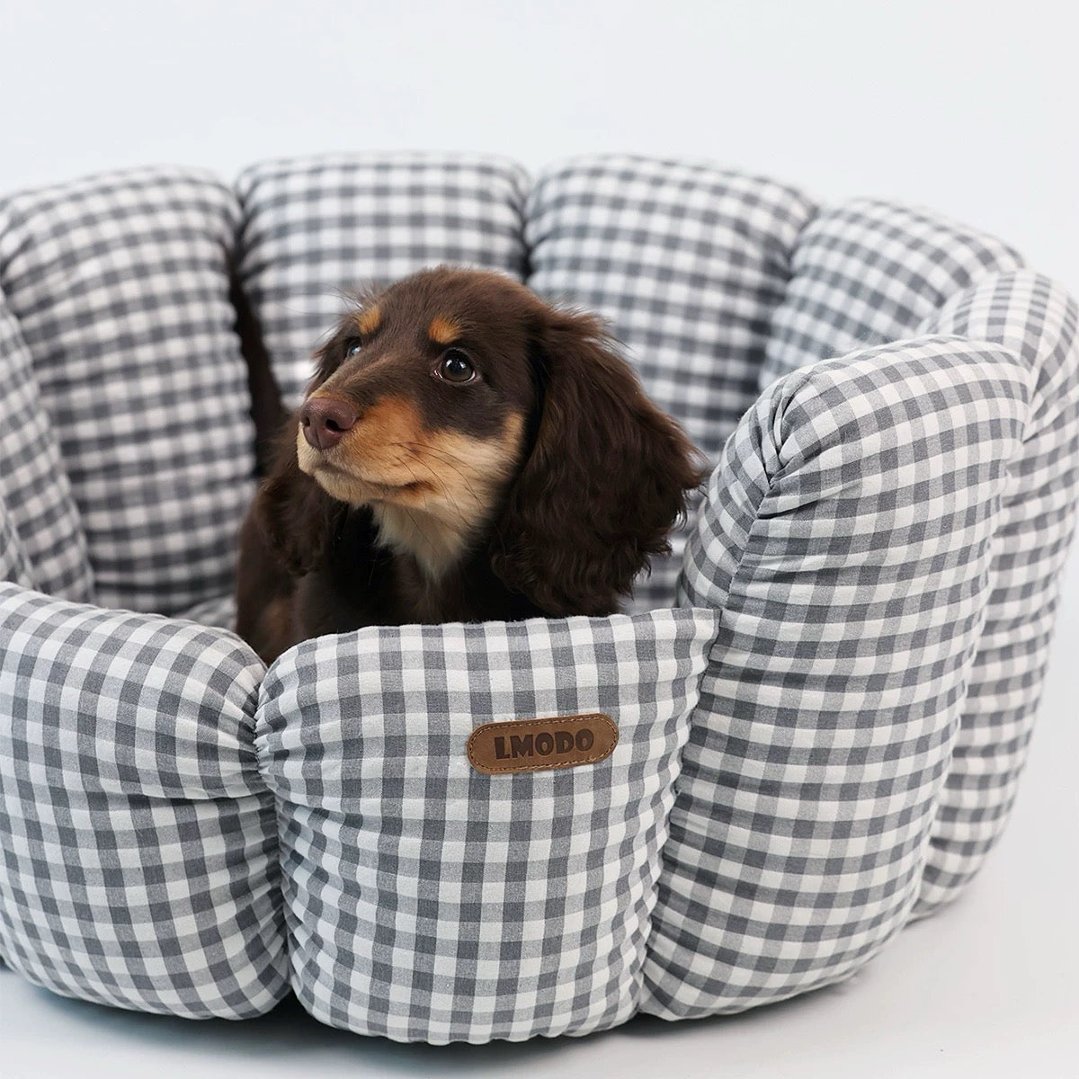 Checkered Pet Bed for Dachshunds and Small Pets