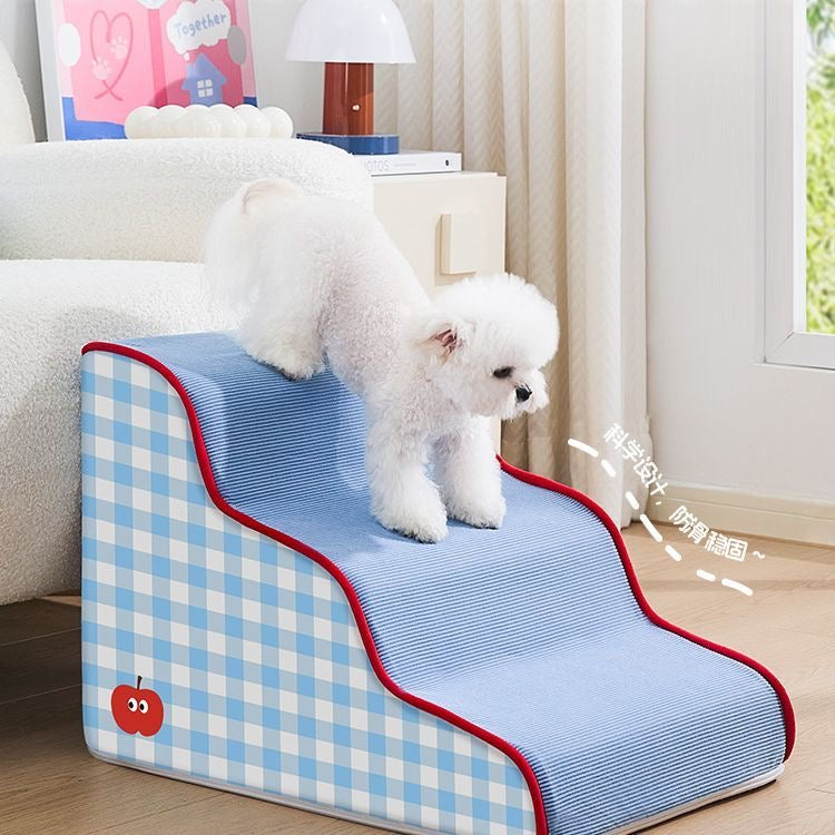 Pet Stairs 3-Steps Sofa Bed Dog Ramp - Blue