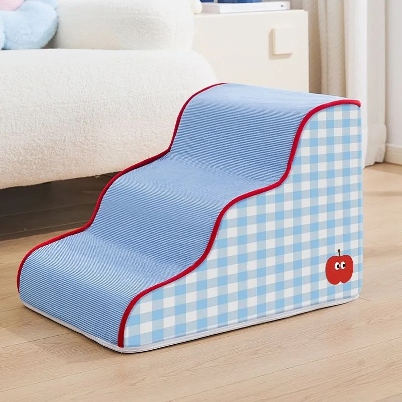 Pet Stairs 3-Steps Sofa Bed Dog Ramp - Blue
