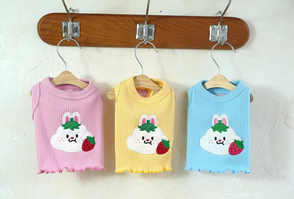 Belele Pet Cute Strawberry Bunny Sleeveless T-Shirt