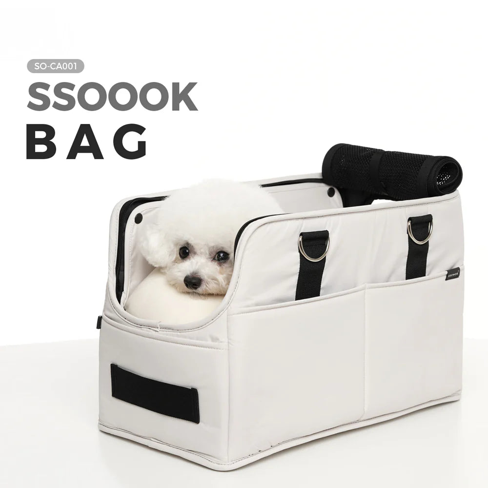 [SO-CA001] SSOOOK Pet Car Seat Bag 15Beige - kikiandpuppies