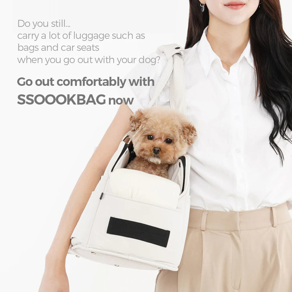 [SO-CA001] SSOOOK Pet Car Seat Bag 15Beige - kikiandpuppies