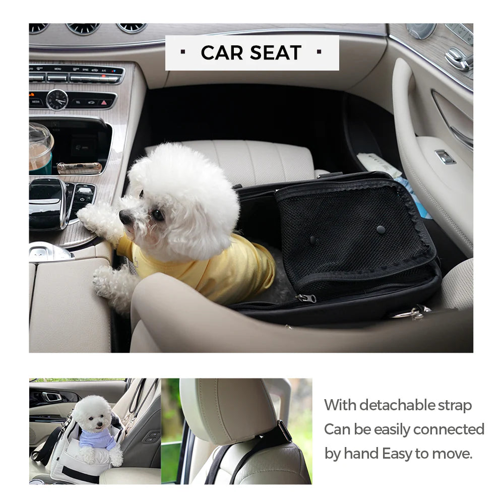 [SO-CA001] SSOOOK Pet Car Seat Bag 15Beige - kikiandpuppies