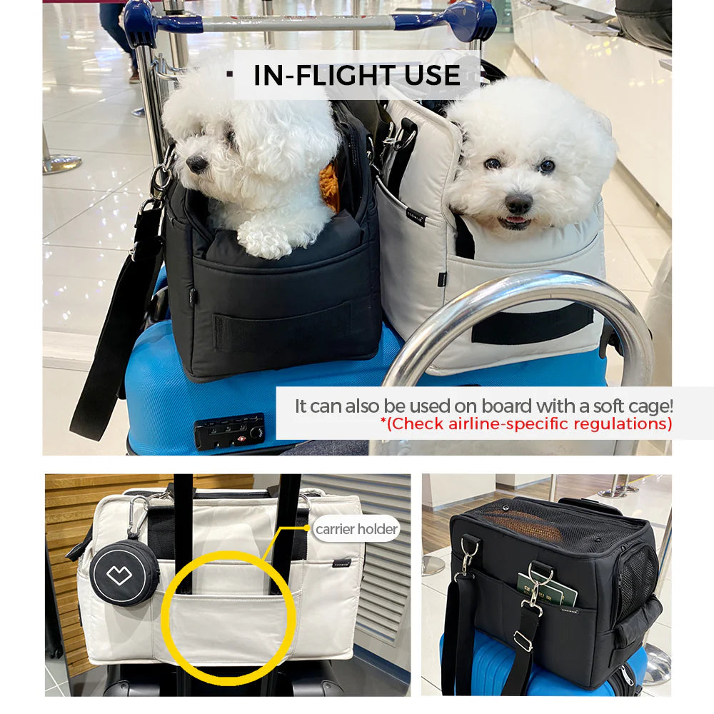 [SO-CA001] SSOOOK Pet Car Seat Bag 15Beige - kikiandpuppies