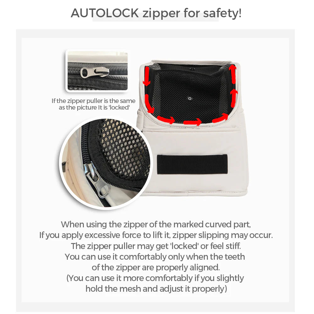 [SO-CA001] SSOOOK Pet Car Seat Bag 15Beige - kikiandpuppies