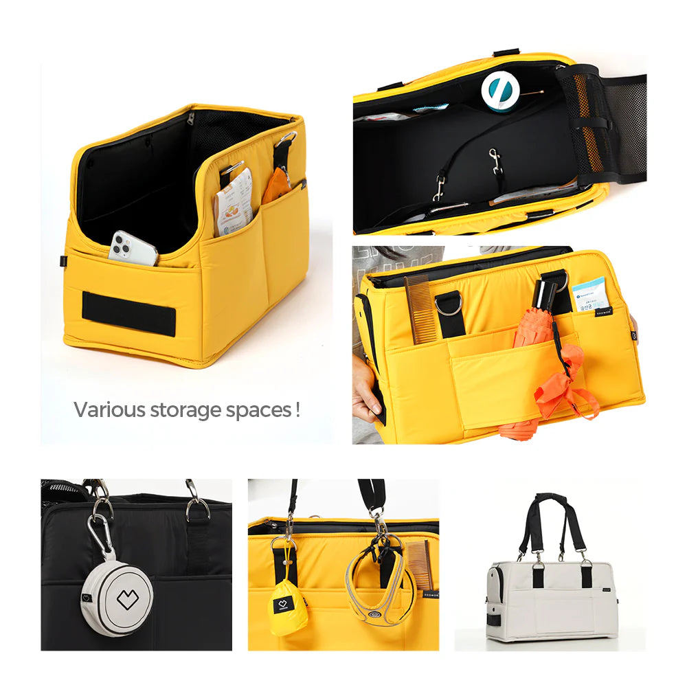 [SO-CA001] SSOOOK Pet Car Seat Bag 15Beige - kikiandpuppies