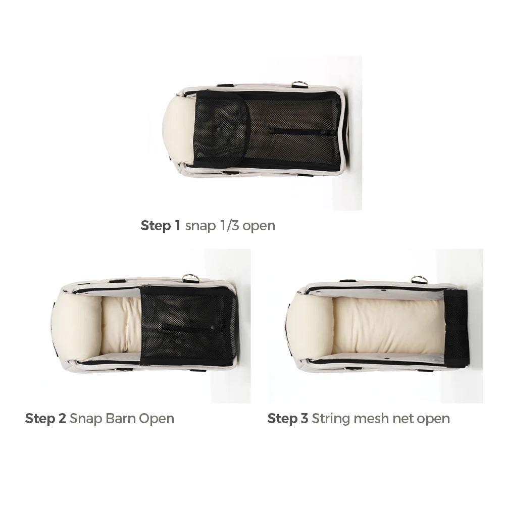 [SO-CA001] SSOOOK Pet Car Seat Bag 15Beige - kikiandpuppies