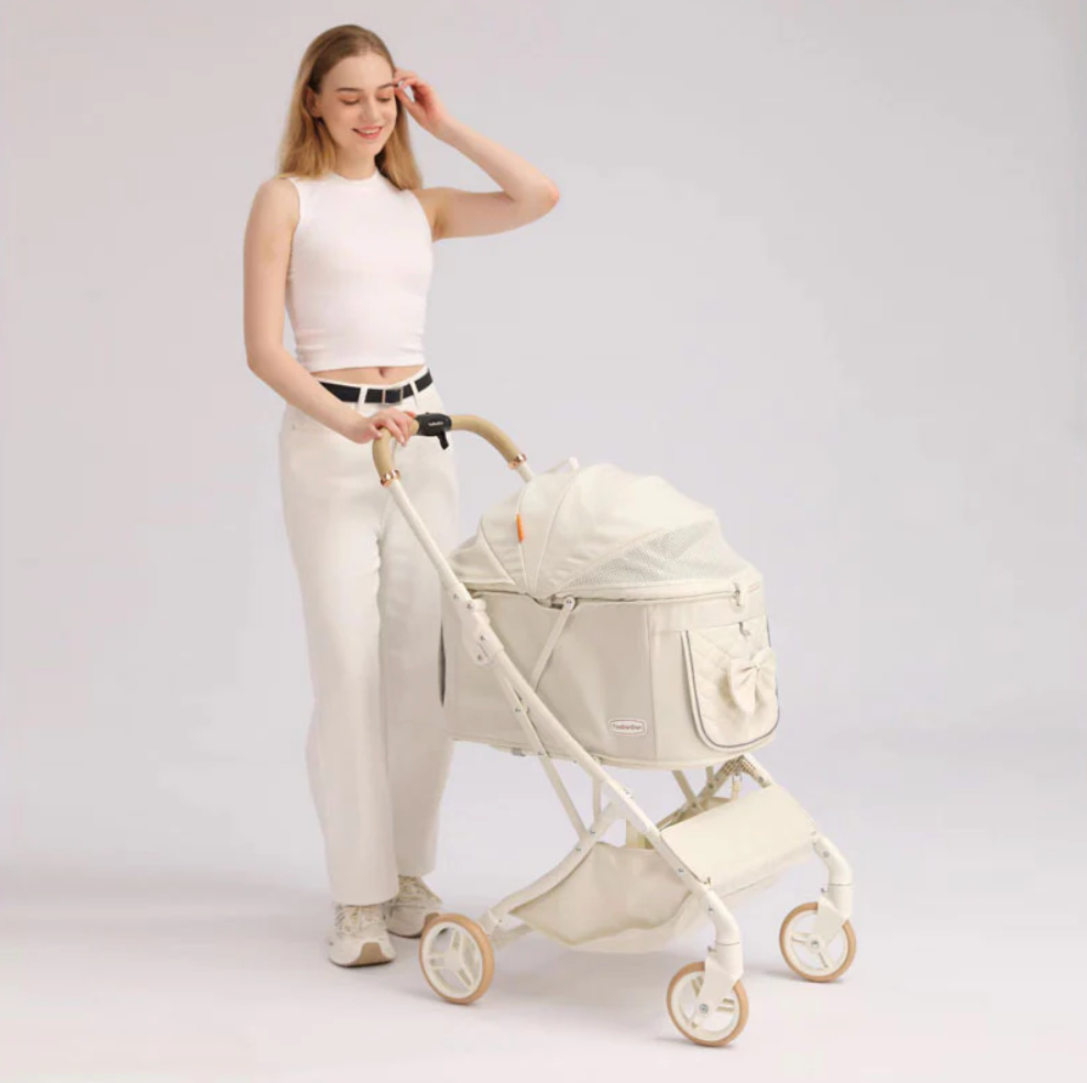 Toodandan Elegant Bow Pet Stroller - kikiandpuppies