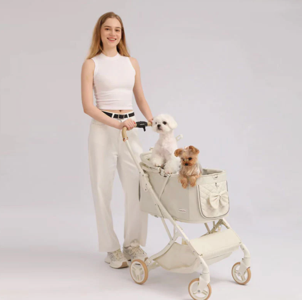 Toodandan Elegant Bow Pet Stroller - kikiandpuppies