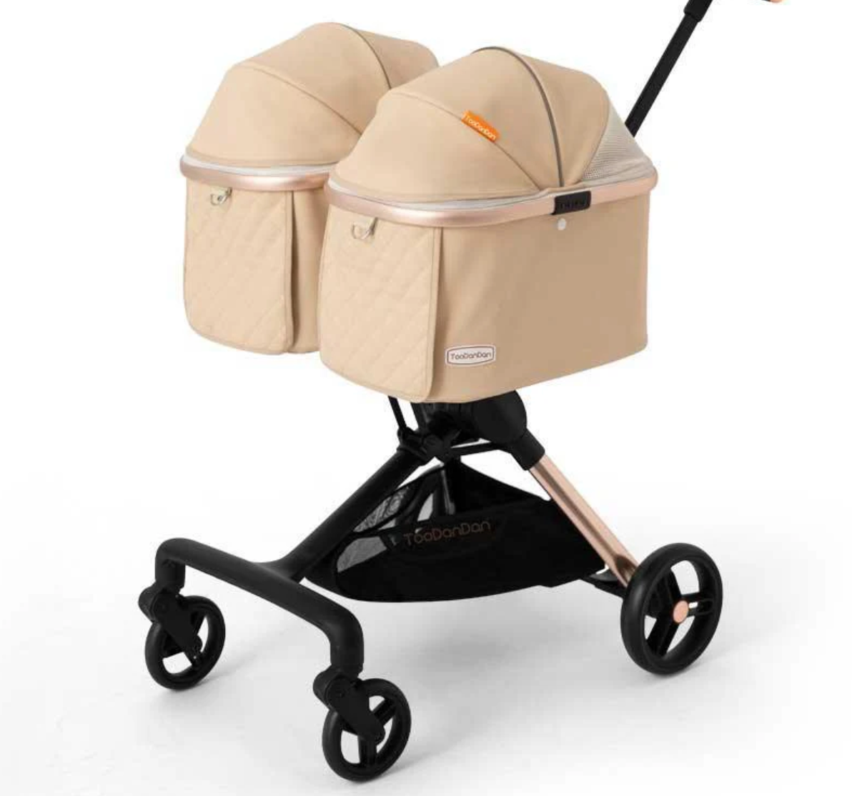 pink double dog stroller TooDanDan Twin Two-Seater Pet Stroller – kikiandpuppies