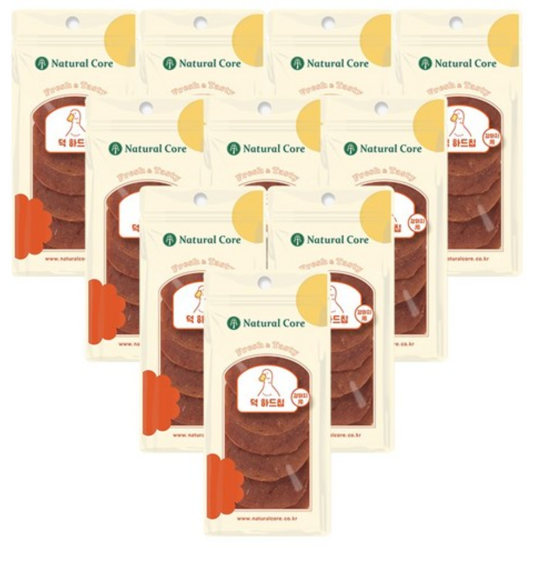 Natural Core Duck and Chicken Hard Chips 40g x 6 Packs Dog Duck Treats