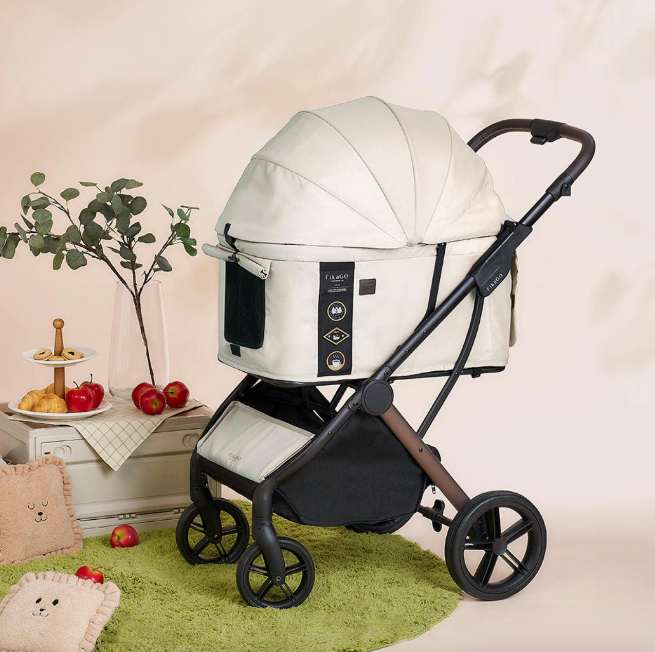 AGILE 2 | Auto Folding Medium Pet Stroller - kikiandpuppies