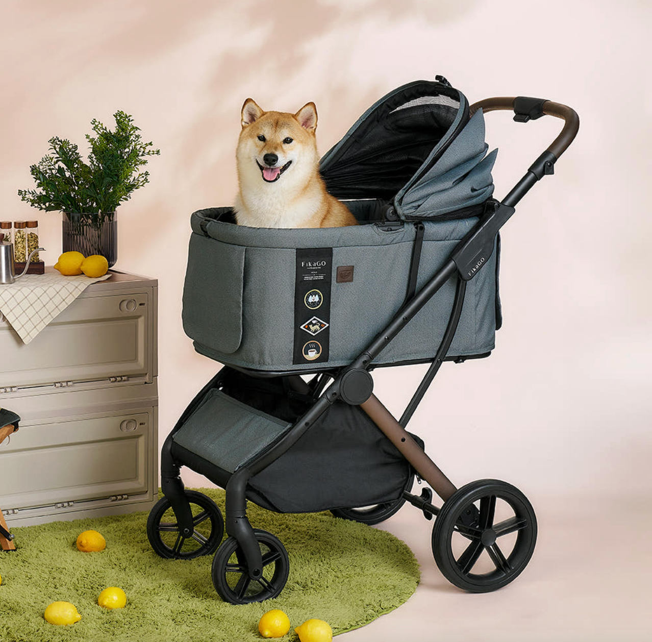 AGILE 2 | Auto Folding Medium Pet Stroller - kikiandpuppies