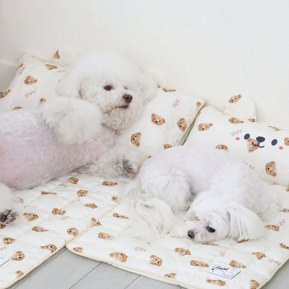 Checkered Bear Cub Cooling Mat (with built-in pillow)