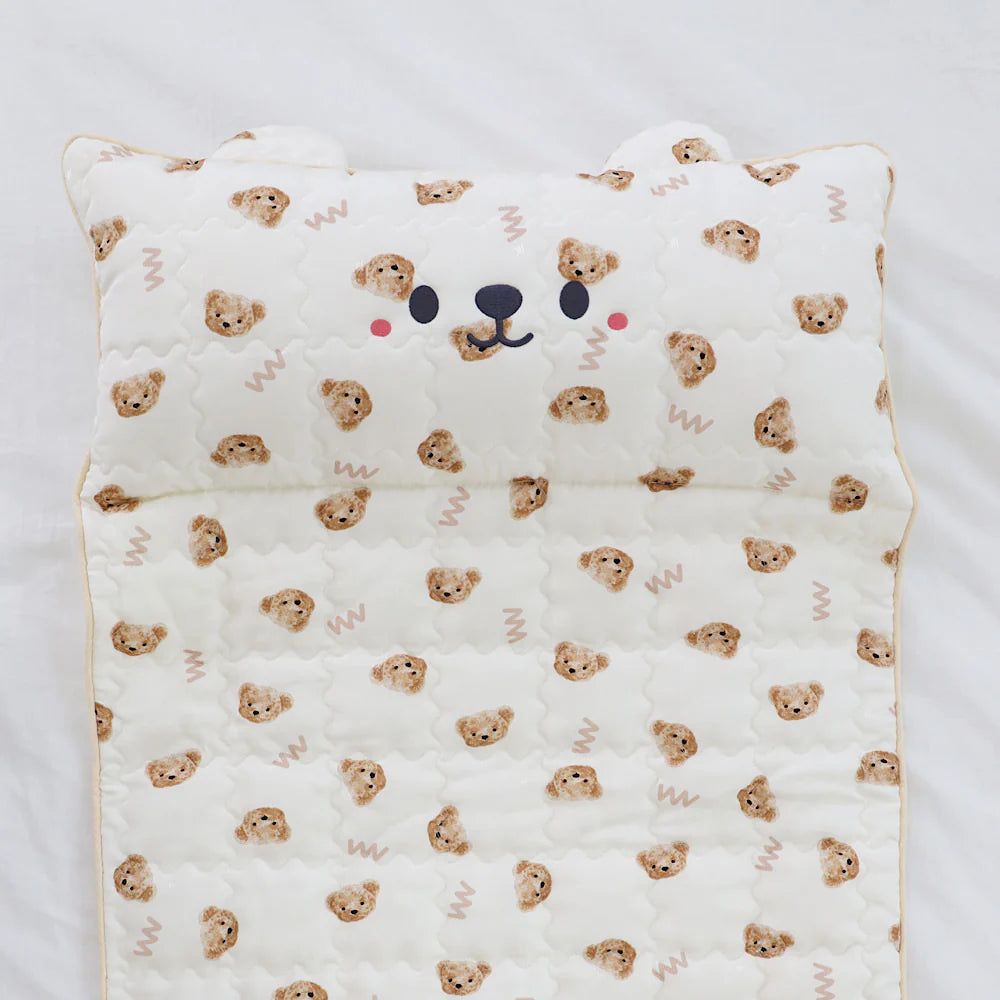 Checkered Bear Cub Cooling Mat (with built-in pillow)