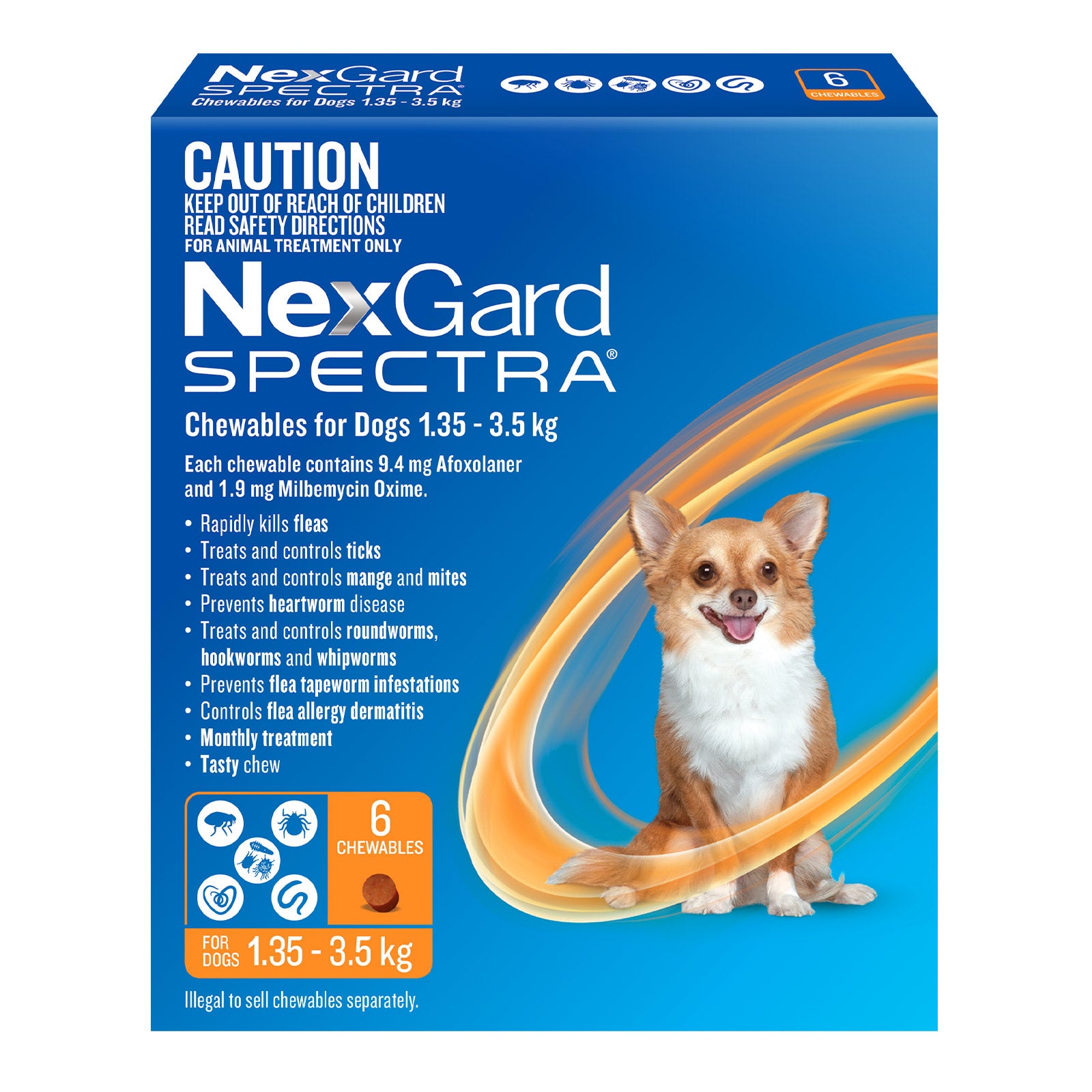 NexGard SPECTRA Chews for Very Small Dogs 1.35-3.5kg - kikiandpuppies