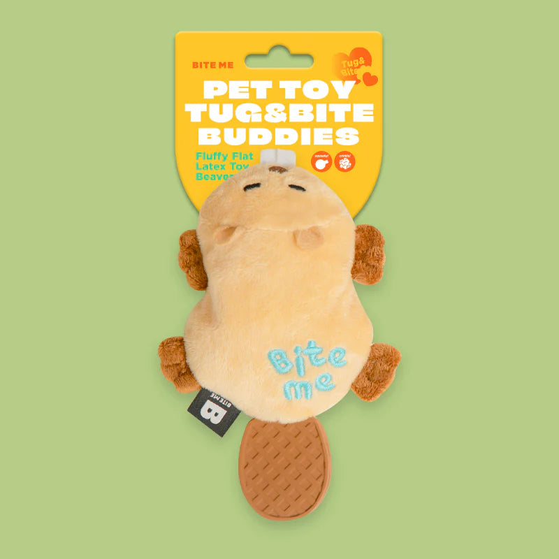 Biteme Fluffy Flat Latex Toy (2 types) - kikiandpuppies