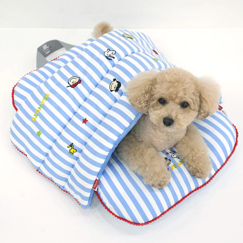 Peanuts Stripe Stroller Guard & Cushion - kikiandpuppies