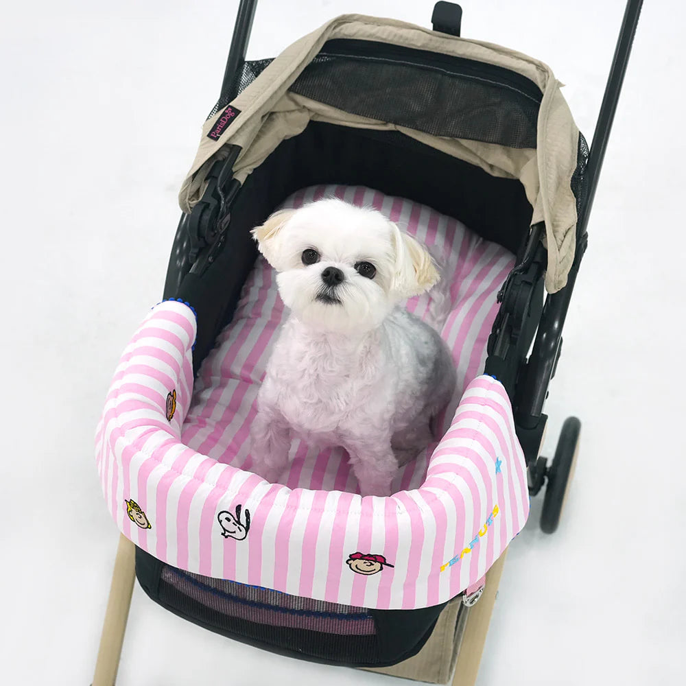 Peanuts Stripe Stroller Guard & Cushion