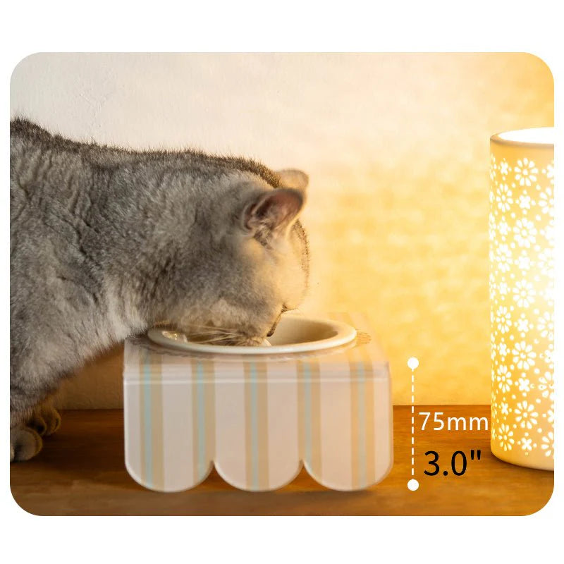 Ceramic Pet Slow Feeder Bowl With Acrylic Holder - kikiandpuppies