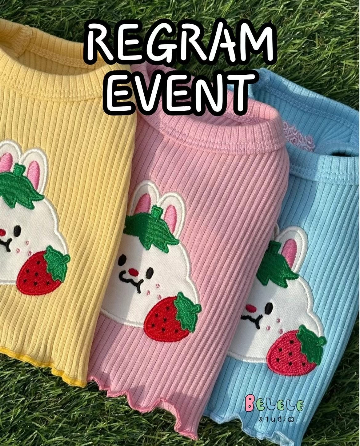 Belele Pet Cute Strawberry Bunny Sleeveless T-Shirt